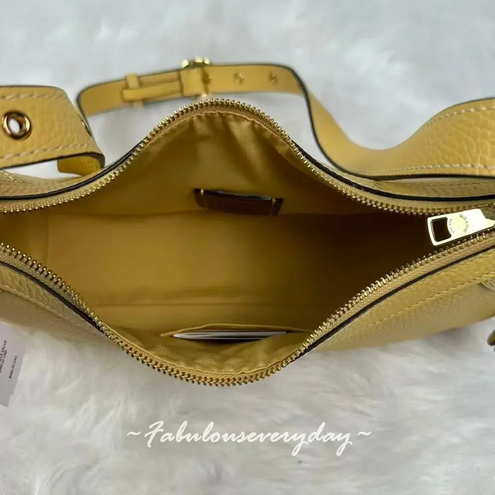 Coach Ella Small Shoulder Bag Crossbody In Leather/Gold/Soft Yellow CDV36 NWT